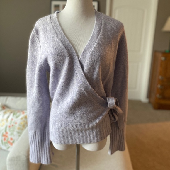 American Eagle Outfitters Sweaters - American Eagle Light Purple Angora Wool Wrap Cardigan